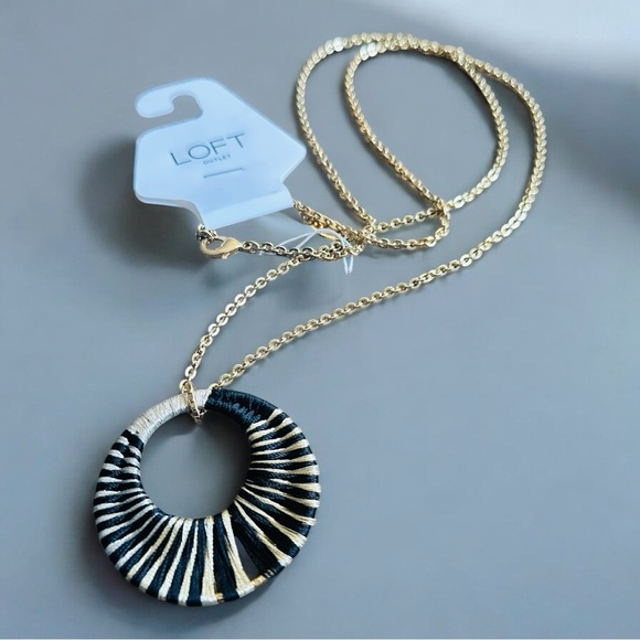 LOFT Gold and Black Modern Necklace - Picture 2 of 2